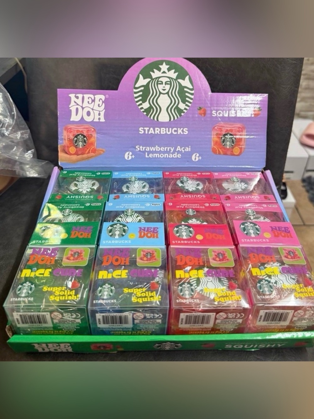 Starbucks NeeDoh Strawberry Acai Lemonade Squishy Toy - Pink & Green
